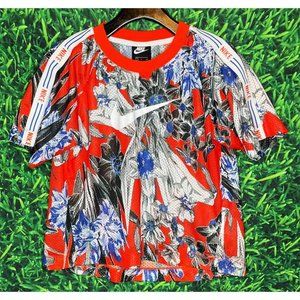 Nike Sportswear Women’s Small Short Sleeve AOP Floral Perforated Mesh Jersey